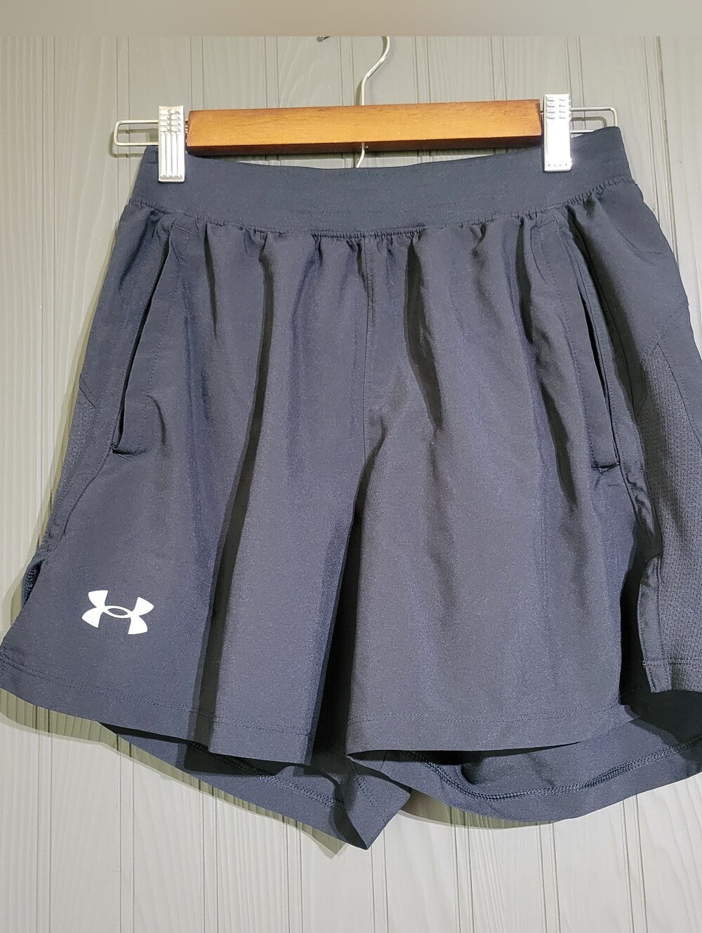 Under Armour Athletic Running Shorts Training Drawstring Black Men's Small